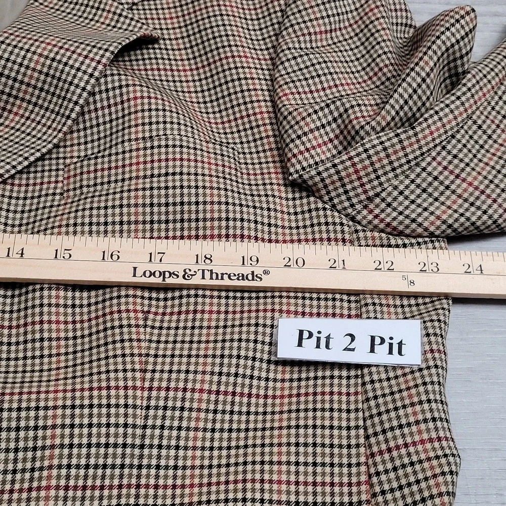 Vintage Ralph Ralph Lauren Sport Coat Mens 44 Tall Houndstooth Plaid Wool Canada